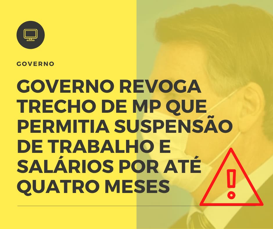 Governo Revoga Trecho De Mp Que Permitia Suspensão De Trabalho E Salários Por Até Quatro Meses Notícias E Artigos Contábeis - Contabilidade em Visconde do Rio Branco - MG | Centro Contábil Riobranquense - Governo revoga trecho de MP que permitia suspensão de trabalho e salários por até quatro meses